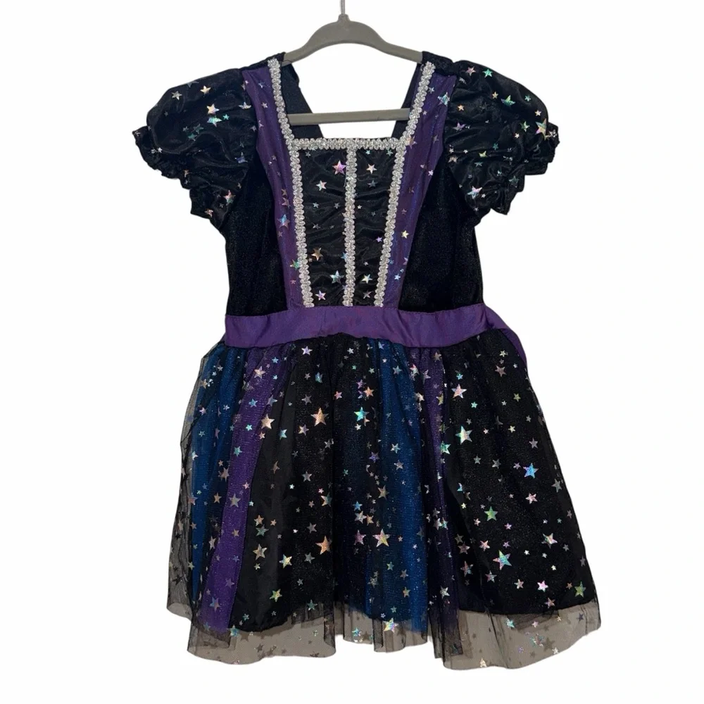 Spirit Halloween Kids Starry Enchanted Witch Costume - Black and Purple